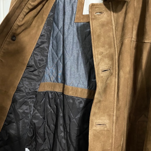 Mango Man Brown Suede Leather Aviator Jacket - Picture 8 of 10